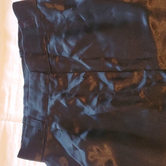 Vintage 70's Seat Covers Shiny Black Acetate High Rise Flared Sz. 7 Pants - Picture 6 of 12